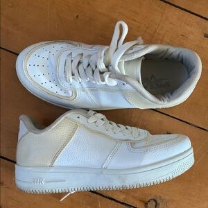 White Classic Sneakers with Perforated Detailing